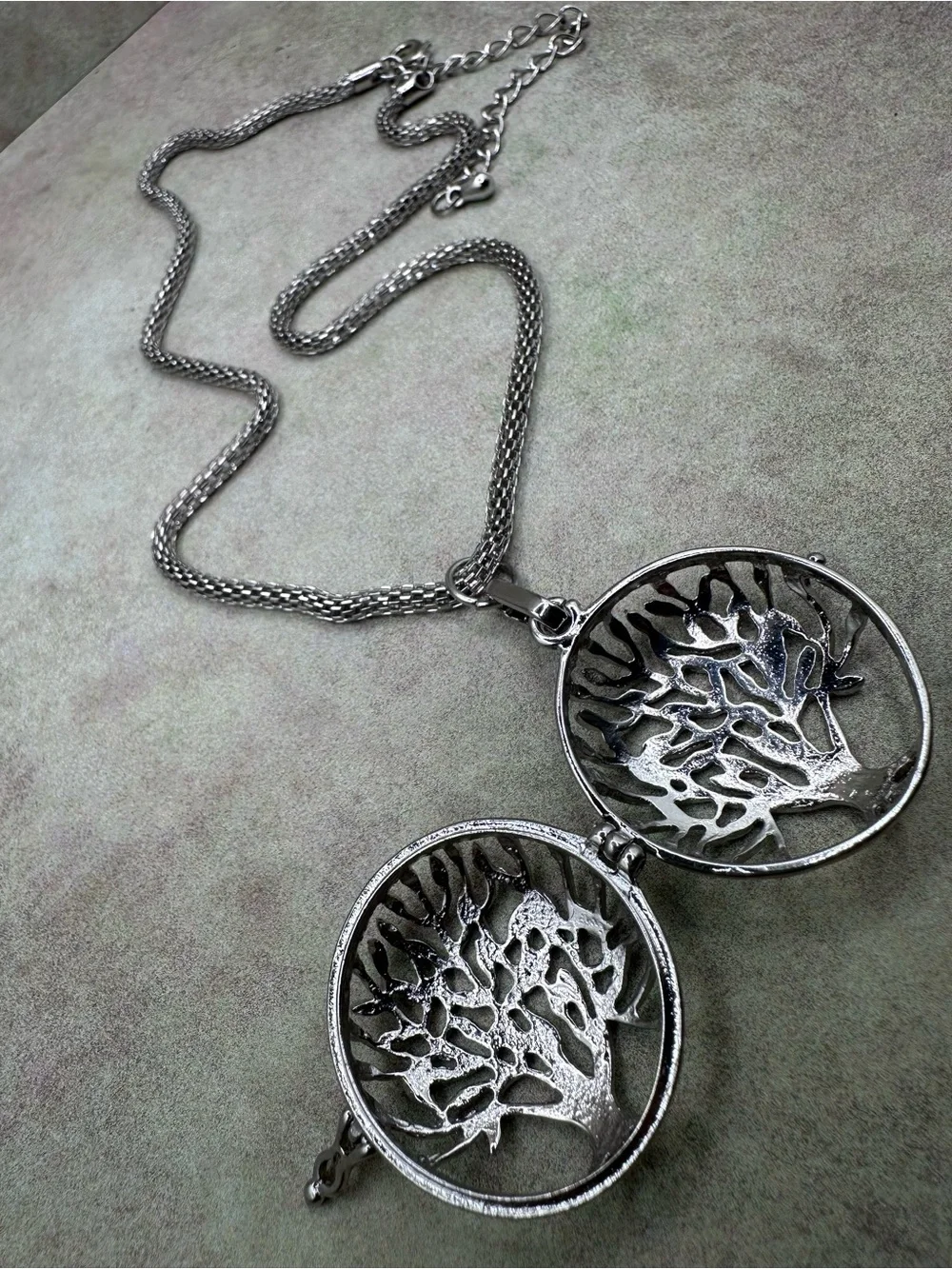 Silver Tree of Life Locket Necklace - Women Jewelry - Picture 1 of 13